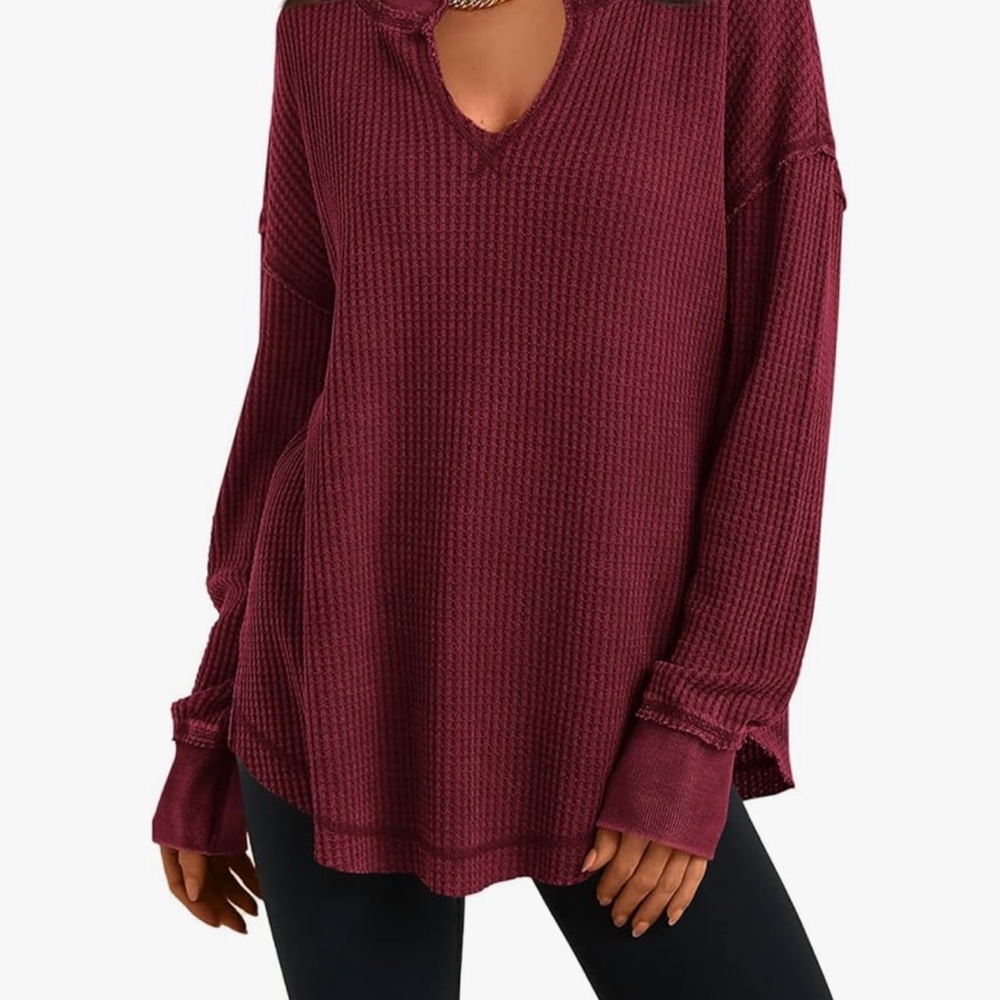 Prettygarden Women's Burgundy top - Picture 5 of 8